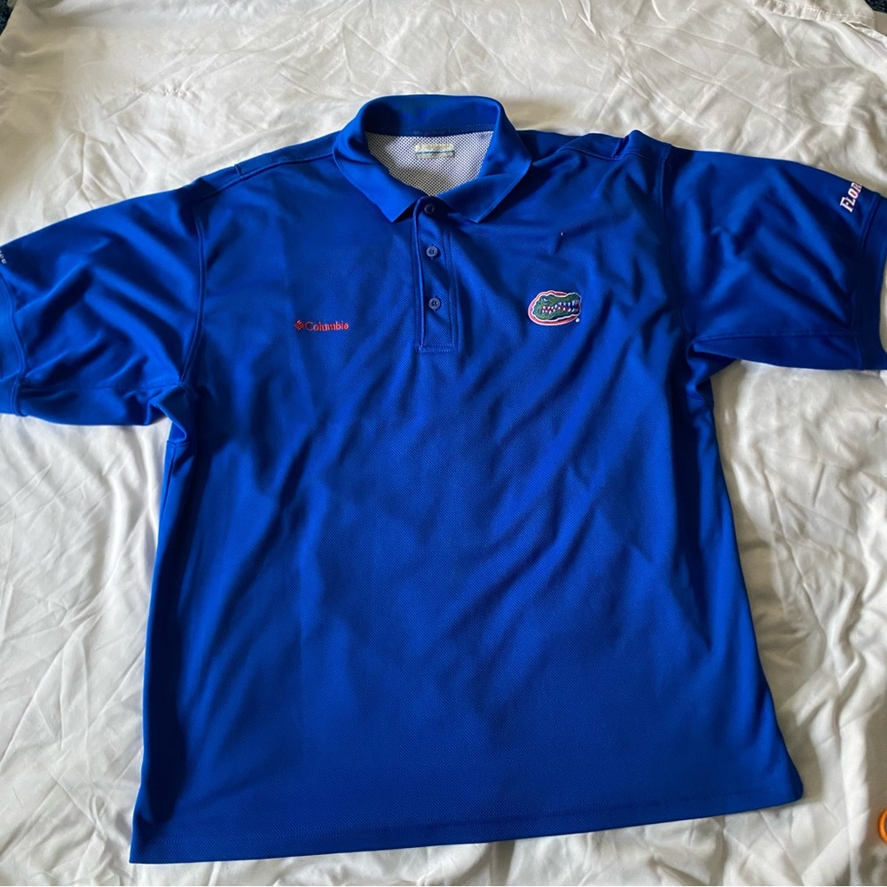 Columbia PFG Mens University of Florida Gators Vented Polo Shirt XL Short Sleeve